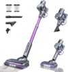 Lubluelu Leistungsstarker Akku Stabstaubsauger – 50 Min. Laufzeit, Anti-Tangle-Bürste, 2 Filter, Ideal für Hartböden, Teppiche und Tierhaare