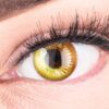 MeralenS Farbige Gelbe Kontaktlinsen Anime Yellow Circle Lenses Heroes Of Cosplay Stark Deckend Ohne Stärke mit gratis Linsenbehälter