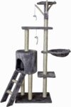 Kratzbaum Kletterbaum Katzenbaum Katzenkratzbaum Spielbaum Schlafplatz für Katzen mit Sisal Cat Tree für Katzen Katze 50 x 35 x 138 cm Farbe: hell grau (CAT001hg)