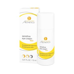 AESTHETICO sensitive eye cream, 15 ml – Anti-Aging Augenpflege für empfindliche Haut, mit Tigergras & Vitamin C, reduziert Trockenheitsfältchen, beruhigend & parfümfrei, ideal für Kontaktlinsenträger