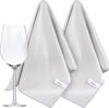 VIVOTE Mikrofaser Glaspoliertuch, Reinigungstücher und Poliertücher für Glas, Linsen, Weingläser, Edelstahl, Schmuck, Große Fusselfreie Fensterputztücher, Hellgraues Glastuch 51x70cm, 2 Stück