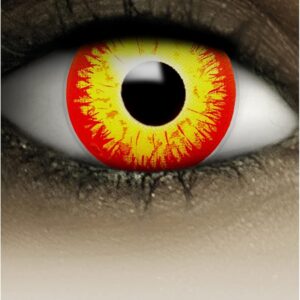 FXCONTACTS Farbige Kontaktlinsen Halloween gelb rot HORROR CLOWN, 2 Stück (1 Paar), Ohne Sehstärke