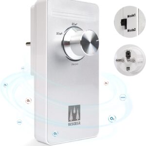 Ozongenerator Luftreiniger, Sterilisator Geruchskiller, Air Purifier, Air Ozonizer Generator für Zimmer, Badezimmer, Haustiere, Formaldehyd und Geruch, Hohe Effizienz – Silber