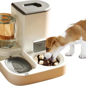 PETCUTE 2-in-1 Automatischer Futter und Wasserspender für Haustiere,Futterspender für Katzen mit großer Kapazität,Automatischer Futterspender für Haustiere,Leicht zu Reinigen, für Nass/Trockenfutter