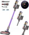 CHEBIO 45000Pa/550W/70Min Staubsauger Kabellos, Akku Staubsauger mit Automatische Saugeinstellung, Staubsauger mit Anti-Tangle-Bürste & LED Display für Teppich, Hartboden, Tierhaare