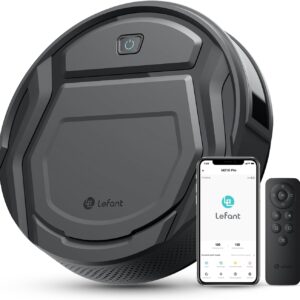 LEFANT Saugroboter mit Fernbedienung, 2200Pa Starke Saugkraft, M210PG Staubsauger Roboter für Tierhaare, Roboterstaubsauger mit Ladestation, Kompatibel mit Alexa und APP Steuerung, 120 Min Laufzeit