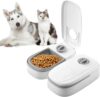 WIYETY Futterautomat Katze: Zwei-Mahlzeiten-Futterautomat mit Timer für 48-Stunden-Planung, Katzen Hund Futterautomaten 350ml*2, Futterautomat Hunde Katzen für Kleine/Große Welpenkätzchen
