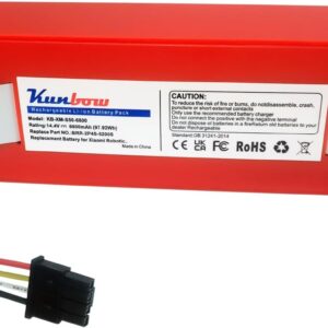 Kunbow 6800mAh Li-ion akku, Ersatzakku für Xiaomi Mi Roboter, Mijia 1. und 2. Generation, Mijia Roborock S4, S5, S6, S7, Mijia Roborock S50, S51, S55,S60, E201 Staubsauger.(14.4V/97.92Wh)