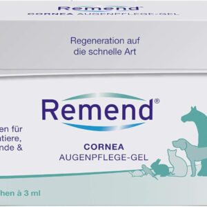 REMEND Cornea Augenpflege-Gel – regenerierende Augentropfen bei Hornhautschädigungen – sanfte Augenpflege für Hunde, Katzen, Pferde & kleine Heimtiere – 6 x 3 ml