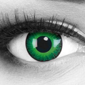 Funnylens 1 Paar farbige grüne Cosplay Manga Crazy Fun Jahres Kontaktlinsen Shining ohne Stärke. Perfekt zu Fasching, Karneval, Halloween, Green Elfe und Joker Kostüm