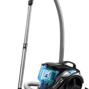 Rowenta Compact Power Cyclonic, Bodenstaubsauger beutelloser, entfernt tiefsitzenden Schmutz, 750 Watt, 1,5 Liter Fassungsvermögen, leichte Entleerung, Staubsauger leise, schwarz/blau, RO3731