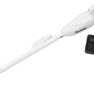 Makita Akku Staubsauger (Behälter 0,6 l, 3 Saugstufen, Saugkraft max. 30 W, beutellos, mit LED-Beleuchtung, mit Akku) CL108FDSAW, Weiß
