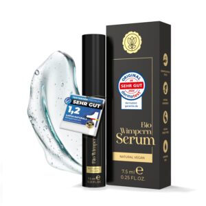 BIO Wimpernserum • Wimpernserum Wachstum TESTSIEGER • HORMONFREI • Multi-Peptid-Komplex +Koffein +Hyaluronsäure +Biotin + ✓ Einzigartige TN3-Matrix +Vitamin E • 7,5ml • Naturkosmetik Made in Germany