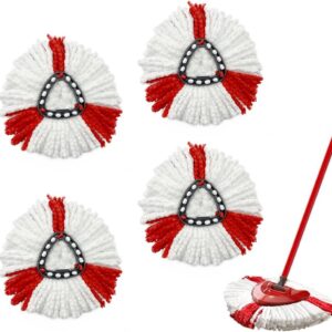 Roysmart Wischmopp Ersatzkopf für Vileda Turbo 2-in-1 Mop, 4 Stück Mikrofaser Wischmopp Ersatzköpfe, Wischmop Ersatzbezug für Vileda Bodenwischer und EasyWring & Clean Mopp