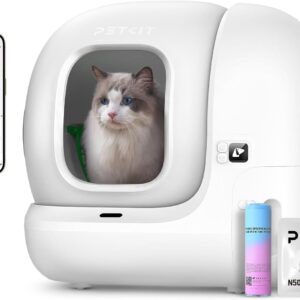 PETKIT Pura Max 2 Selbstreinigende Katzentoilette, 76L Katzenklo Selbstreinigend,xSecure,Geruchsbeseitigung,App-Steuerung,Große Fassungsvermögen,für Mehrere Katzen(Deo und Sandkissen Frei, mit N50)