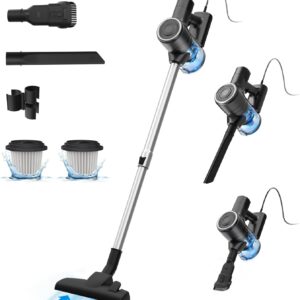 Vexilar C6 3-in-1 Staubsauger, 20KPa Staubsauger mit Kabel, 600W Vacuum Cleaner, 7M Handstaubsauger, Stielstaubsauger mit Kabel mit Überhitzungsschutz, 800 ml Staubbehälter mit Handgriff für Tierhaare