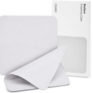 BlueSwan Poliertuch Kompatibel Mit Apple Display, Mikrofaser Reinigungstuch Zum Abwischen Von Kameraobjektiven, Monitor, TV-Bildschirmen, Mikrofaser Tuch 15,8×15,8 cm, 2 Packungen