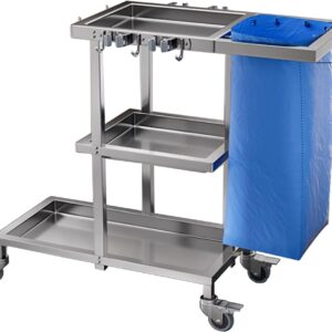 Hausmeisterwagen Reinigungswagen auf Rädern 3 Ebenen Große Kapazität Putzwagen Haushaltswagen mit 4 Rollen