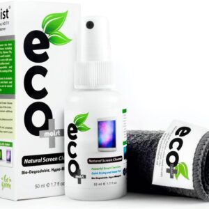 Ecomoist Bildschirmreiniger 50ml Komt mit Mikrofaser Handtuch, Naturprodukt ohne Chemikalien Grünes Produkt