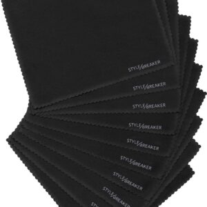 styleBREAKER Microfaser Putztuch Set, 10 Stück, Reinigungstuch für Brillen, Smartphone Displays und Objektive 09020074, Farbe:Schwarz
