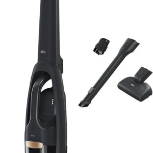 AEG QX6-1-45AN Akku Staubsauger kabellos / Staubsauger beutellos / leise / Handstaubsauger akku / 45 min Laufzeit / leicht / Hartboden / 2in1 / Tierhaare / Hund / Katze / Teppich / Auto / grau