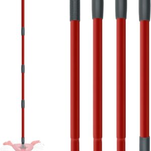 Wischmopp-Griff Spin-Mopp-Stiel Ersatz für Turbo Spin/Turbo Smart/EasyWring-Wischmopp-Kopf,Verstellbarer Wischmopp-Stiel,4-teiliger Mopp-Ersatzgriff mit Deutschem Gewinde für Einfache Installation