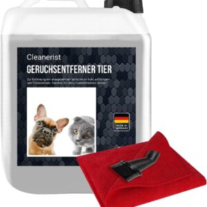 Tier-Geruchsentferner SET I Katzenurin & Hundeurin neutralisieren | Strenge Gerüche & Flecken aus Teppich, Sofa entfernen | Hergestellt in DE I 5 Liter