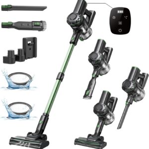Vexilar Akku Staubsauger 40KPa, Staubsauger Kabellos mit HyperMotor™ 500W Bürstenloser Motor, Akkustaubsauger mit 50min Laufzeit, Kabelloser Staubsauger mit Berührungsbildschirm für Hartboden Teppich