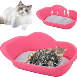 Wurfkiste für Welpen, atmungsaktive Hunde Geburtskiste Wellenbett, Hygiene Haustierbett mit Anti-Rutsch-Basis für Katzen und kleine Hunde, Haustiervorräte