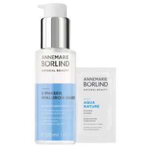 ANNEMARIE BÖRLIND 2-PHASEN HYALURON-SHAKE (50ml) + Gratis AQUANATURE Aufpolsternde Augencreme im Sachet – Bei Feuchtigkeitsarmer Haut – Versorgt Die Haut Effektiv und Nachhaltig Mit Feuchtigkeit