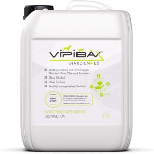 ViPiBaX Giardien Ex Wischkonzentrat 2,5L für Hund, Katze & Co- Geruchsentferner – Effektive Desinfektion gegen Giardien, Viren, Pilze & Bakterien.