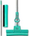 ABACUS® Wischmop, Wischmopp extrem saugstark + Ersatzschwamm , Green Mop, Wischer, Wringmop, Mop, Mopp, Bodenreiniger, Bodenmop, Bodenmopp, 4-Rollen Doppelwringsystem – Green Mop® 30 cm (6061)