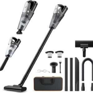 Yontwe Autostaubsauger 120W Handstaubsauger akku 7500-10000PA Handstaubsauger stark 2 Gänge einstellbar Tragbar Handstaubsauger kabellos Staubsauger für Auto USB-Aufladung 3 Batterien austauschbar