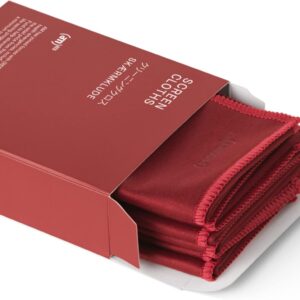 AM x (Produkt) RED Mikrofasertücher, 3er-Pack, Get Clean, Putztuch für Auto Bildschirme, Wearables, Brillen, Handys, Tablets und Laptops | Verwenden Sie es mit einem Bildschirmreiniger