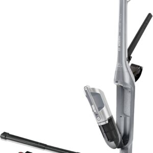 Bosch Hausgeräte Akku-Staubsauger Flexxo 2 in 1 Serie 4 BBH3K2801, kabelloser Handstaubsauger, beutellos, hohe Saugleistung, Lange Laufzeit, Düse mit LED Beleuchtung, alle Bodenarten, Silber