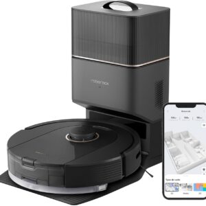 roborock Q5 Pro+ Staubsauger Roboter mit Absaugstation, DuoRoller-Bürste, 5500Pa Saugkraft, 2,5L Staubbeutel, 180mL Wassertank, Wischroboter PreciSense-LiDAR-Navigation App/Alexa, Schwarz