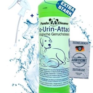 PandaCleaner Bio Urin Attacke gegen Katzenurin Hundeurin & Tiergerüche – Mittel gegen Katzenurin – 1000ml Konzentrat zum Uringeruch entfernen – Mikroorganismen Reiniger