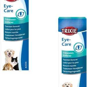 TRIXIE Eye-Care Tränenstein-Entferner | Doppelpack | 2 x 50 ml | Für Hunde, Katzen und andere Kleintiere | Kann dabei helfen schonend die Spuren tränender Tieraugen zu beseitigen