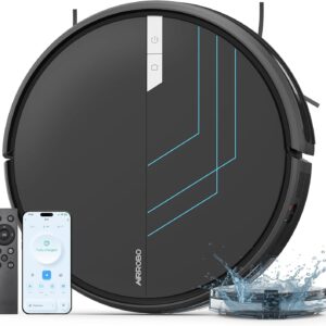 AIRROBO Saugroboter mit Wischfunktion, P30 Staubsauger Roboter, 3000Pa Saugkraft, 3 in 1 Roboterstaubsauger für Tierhaare, Teppich, Hartböden, Wischroboter mit Fernbedienung, 120Min Laufzeit