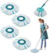 4 Stück Ersatzkopf für Leifheit Clean Twist Disc Mop Micro Set,2-Faser-System für Leifheit Clean Twist M Wischmopp Rund Bodenwischer Ersatzteile, für alle Bodenarten Schmutzaufnahme