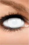 FUNZERA Dead Zombie Halloween Kontaktlinsen Weiß – 2er Pack (1 Paar) – Ohne Stärke – Ideal für Cosplay, Karneval & Fasching