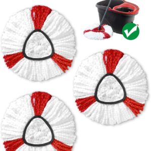 3 Stück Moppköpfe Kompatibel mit Vileda Turbo Wischmop, Mikrofaser Wischmopp Ersatzköpfe, Wischmopp Ersatz für EasyWring&Clean Bodenwischer, für alle Böden, Maschinenwaschbar