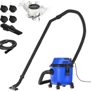 Staubsauger für Zuhause 1000W Nass- und Trockensauger, beutellos, Staubsauger zum Blasen und Saugen, 15L Kunststoffbehälter, 1.5M Saugschlauch, Patronenfilter, Fugendüse, für Werkstatt