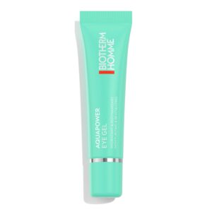 Biotherm Homme Aquapower Eye Gel, revitalisierende Augencreme für Männer, mit hochwertigem Koffein und Life Plankton, kühlendes Augengel für eine straffere und strahlende Augenpartie, 15 ml