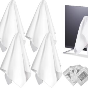 Selens Mikrofaser-Reinigungstücher, extra groß, 40,6 x 40,6 cm, Weiß, Mikrofaser-Reinigungstücher für TV, Auto-Navigator, VR, Computer, Elektronik, Brillen, Autofenster und mehr, 4 Stück