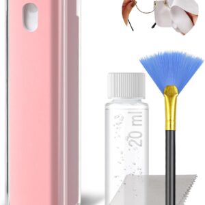 Bildschirmreiniger Spray 20ml mit Flüssigkeit & 20ml Nachfüllung – Tablet Screen Cleaner Spray – TV OLED Display Reiniger Auto (Rosa)