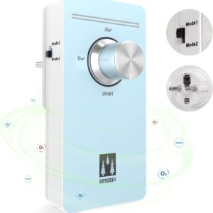 Ozongenerator Luftreiniger, Sterilisator Geruchskiller, Air Purifier, Air Ozonizer Generator für Zimmer, Badezimmer, Haustiere, Formaldehyd und Geruch, Hohe Effizienz – Blau