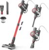 Staubsauger, 6-in-1 Stielstaubsauger & Handstaubsauger mit 6M Kabel, 23Kpa stark Saugkraft, 600W Motor, freistehender Staubsauger Beutellos Vacuum Cleaner für Harte Böden Teppich, klein leicht leiser