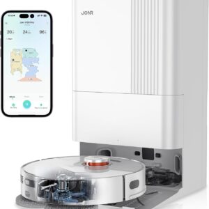 JONR P20 Pro Saugroboter mit Wischfunktion und Hubmop, 8000Pa All-in-One Reinigungsstation, Hindernisvermeidung, Adaptive Kantenreinigung, Heißlufttrocknung
