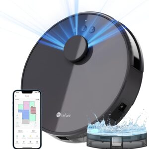 LEFANT M1G Saugroboter mit Wischfunktion,LiDAR Navigation, 4000Pa Staubsauger Roboter 200Min, Mehrstufiges Mapping, mit No-Go-Zonen, Saug und Wischroboter für Tierhaare, Teppiche und Hartböden